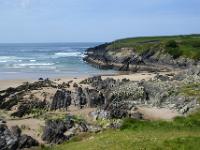 Strand an St. Finnan's Bay geht in Felsgelände über - Skelling Ring, Co. Kerry